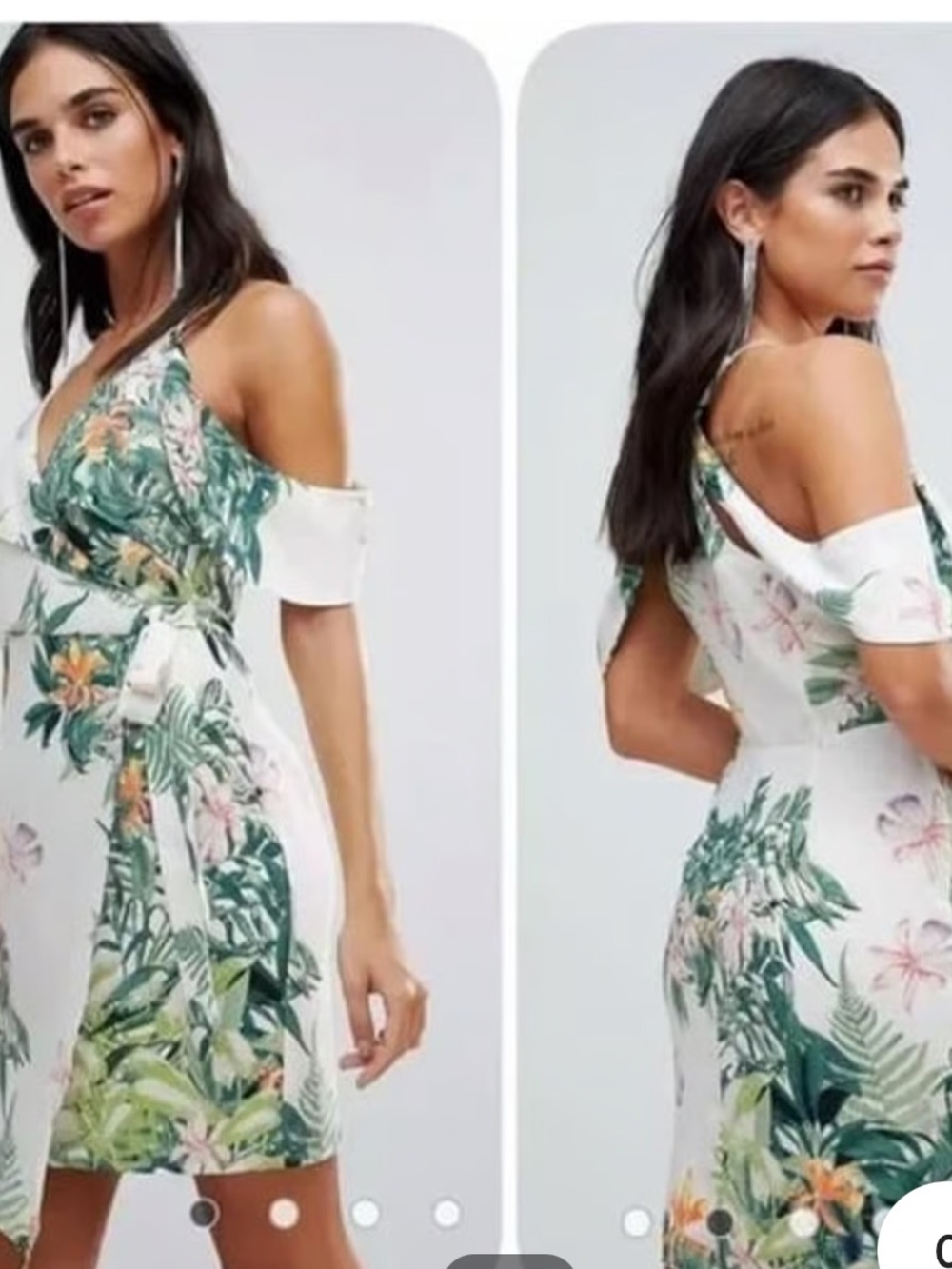 Adelyn Rae White Tropical Wrap Dress